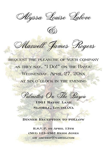 FULL OAK TREE CUSTOM INVITATION