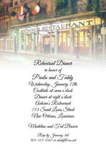 ANTOINE'S RESTAURANT CUSTOM INVITATION