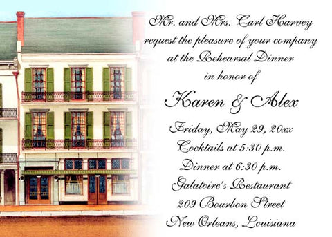 GALATOIRE'S RESTAURANT WITH FADE-OUT CUSTOM INVITATION