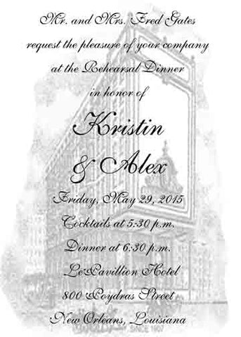 LE PAVILLION HOTEL CUSTOM INVITATION