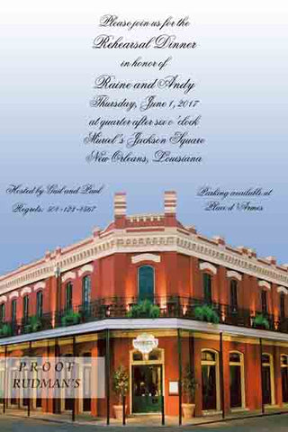MURIEL'S RESTAURANT CUSTOM INVITATION