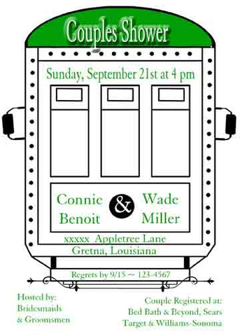 GREEN STREET CAR CUSTOM INVITATION
