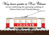 STREET CAR SIDE VIEW CUSTOM INVITATION