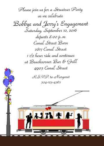 STREET CAR SIDE VIEW CUSTOM INVITATION