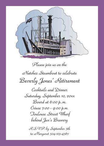 THE NATCHEZ STEAMBOAT CUSTOM INVITATION