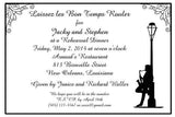 JAZZ MAN AND LAMPPOST CUSTOM INVITATION