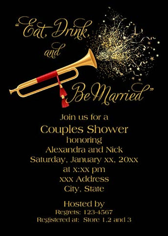 HORN AND CONFETTI CUSTOM INVITATION