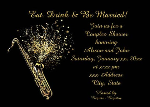 SAX AND CONFETTI CUSTOM INVITATION