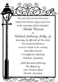 LAMPPOST AND WROUGHT IRON CUSTOM INVITATION