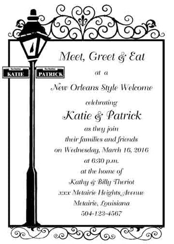LAMPPOST AND WROUGHT IRON CUSTOM INVITATION