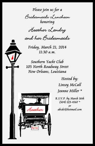 LAMPPOST AND CARRIAGE CUSTOM INVITATION