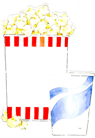 POP CORN AND DRINK - BLANK STOCK INVITATION