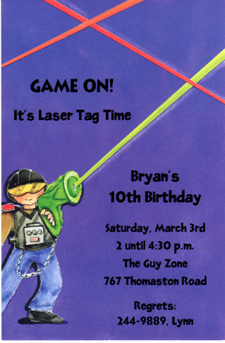 LASER TAG - BLANK STOCK INVITATION