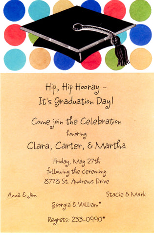 GRADUATE DOTS - BLANK STOCK INVITATION