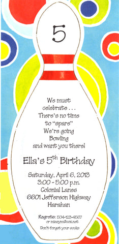 BOWLING PIN - BLANK STOCK INVITATION