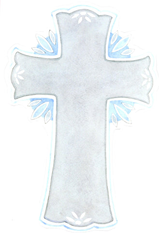 BLUE CROSS DIE CUT - BLANK STOCK INVITATION