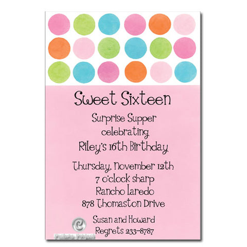 POLKA DOT - BLANK STOCK INVITATION