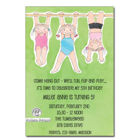 HANGING ON GYMNASTIC - BLANK STOCK INVITATION