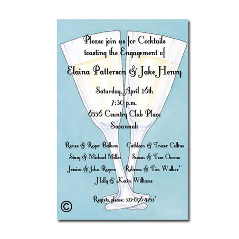 CHAMPAGNE FLUTES - BLANK STOCK INVITATION