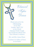 BEADED CROSS CUSTOM INVITATION