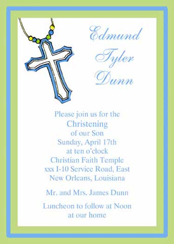 BEADED CROSS CUSTOM INVITATION