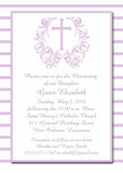 CROSS WITH FILIGREE WREATH CUSTOM INVITATION