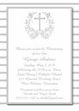 CROSS WITH FILIGREE WREATH CUSTOM INVITATION