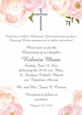 CROSS AND ROSES CUSTOM INVITATION