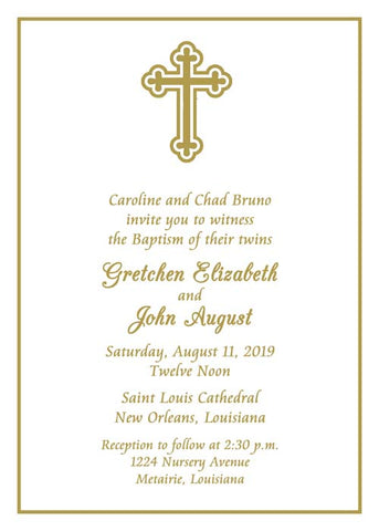 GOLD CROSS CUSTOM INVITATION