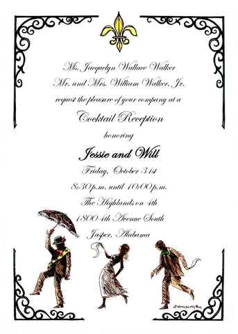 SECOND LINE DANCE - BLANK STOCK INVITATION
