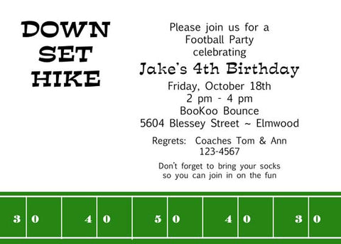 FOOTBALL SIDELINE CUSTOM INVITATION