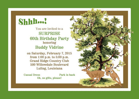 DEER RUNNING CUSTOM INVITATION