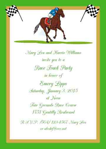 HORSE RACING CUSTOM INVITATION