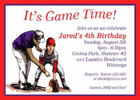 GAME TIME CUSTOM INVITATION