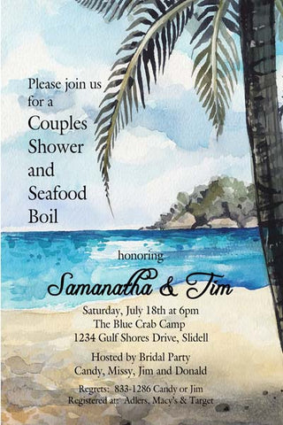 BEACH SCENE CUSTOM INVITATION