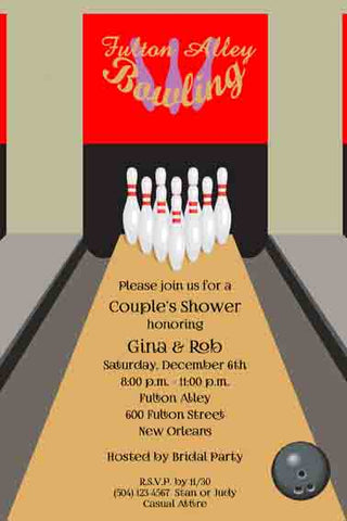 BOWLING LANE CUSTOM INVITATION