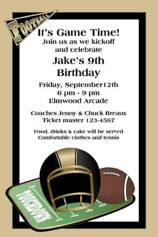 FOOTBALL AND HELMET CUSTOM INVITATION