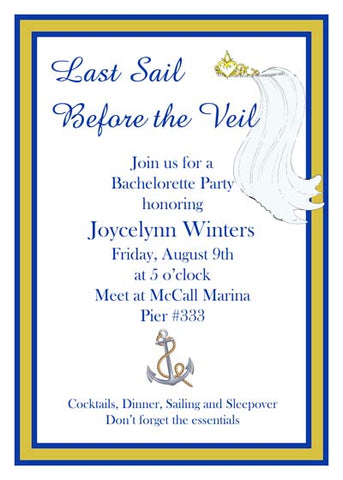 VEIL AND ANCHOR CUSTOM INVITATION