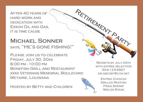 FISHING ROD AND REEL CUSTOM INVITATION