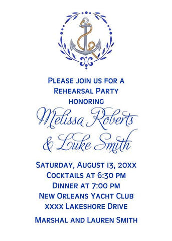 ANCHOR IN LAUREL CUSTOM INVITATION