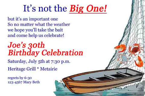 FISHING BOAT THE PIROGUE CUSTOM INVITATION