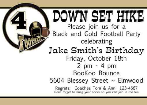 CIRCLE OF FOOTBALL ITEMS CUSTOM INVITATION