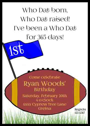 FOOTBALL AND PENDANT CUSTOM INVITATION
