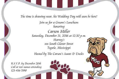 MISSISSIPPI BULLDOG CUSTOM INVITATION