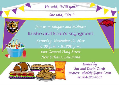 TAILGATE TENT CUSTOM INVITATION