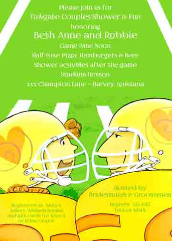 FOOTBALL COUPLE CUSTOM INVITATION