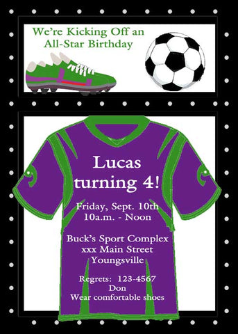SOCCER LOCKER CUSTOM INVITATION