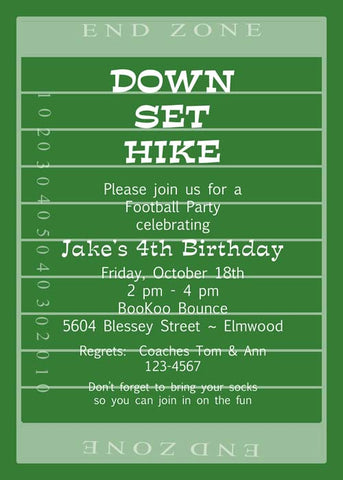 FOOTBALL FIELD CUSTOM INVITATION