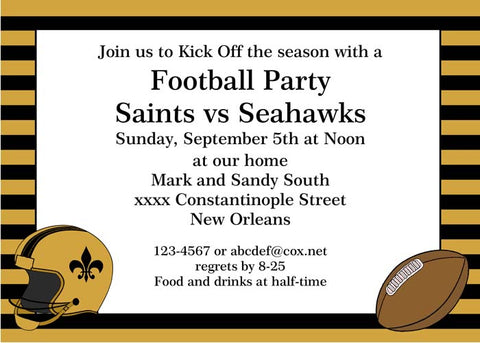BLACK AND GOLD STRIPES CUSTOM INVITATION