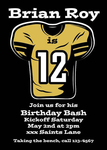 FOOTBALL JERSEY CUSTOM INVITATION